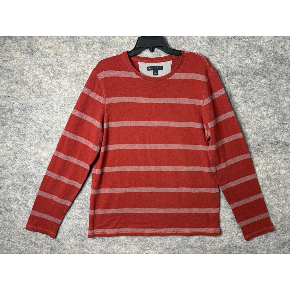 Banana Republic Sweater Mens Medium Red Formal Casual Crew Neck RN 54032 Cotton